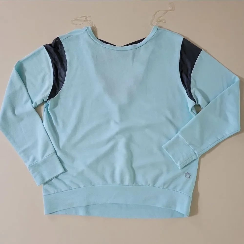 Pro Player Mixed Media Women's Aqua Workout Crisscross V-Back Sweatshirt